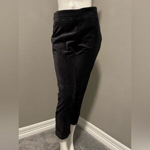 Women’s Anthropologie Essential Slim Black High-Waist Velvet Trousers Size 4